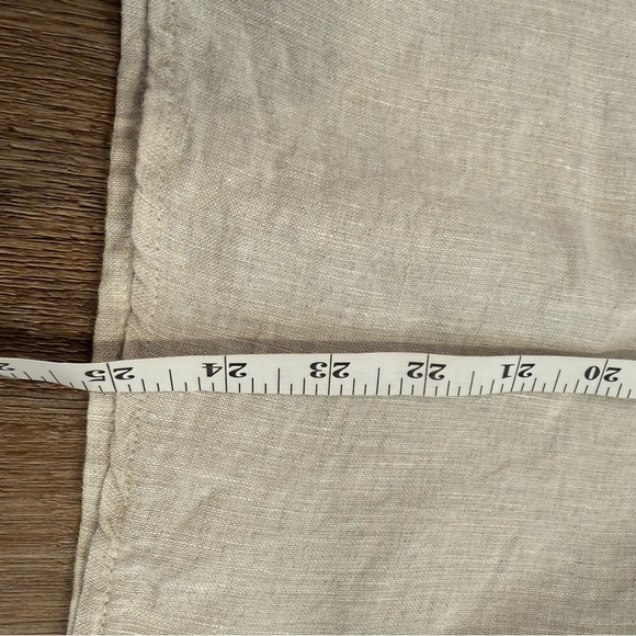 CHICOS 100% Linen Cream Puff Sleeve Embroidered Tunic Blouse Women’s Sz 14 Boho - Picture 10 of 11